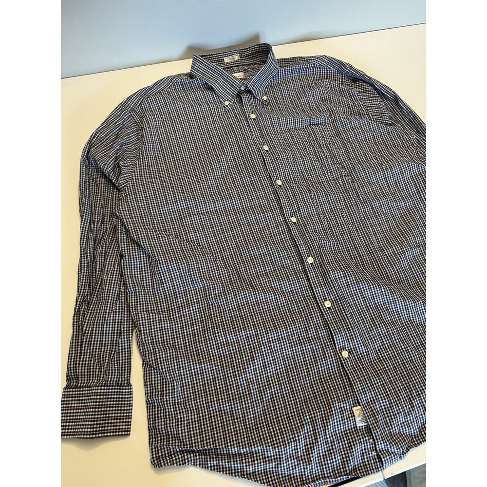 PETER MILLAR Men’s Crown/Crown Sport Plaid Long Sleeve Button Up Shirt - XXL